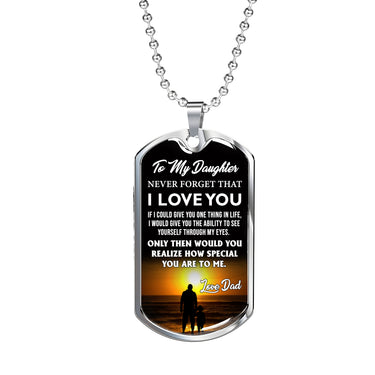 Father Daughter Pendant Necklace From Father Christmas Gift Idea Luxury Dog Tag